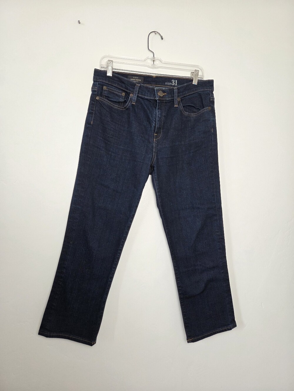 J.Crew Vintage Cropped Jeans Dark Wash  Straight Leg Size 31 Retired Style C0982